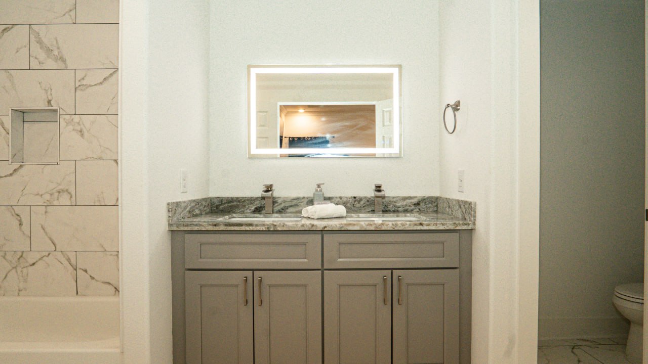 Bathroom with double vanity
